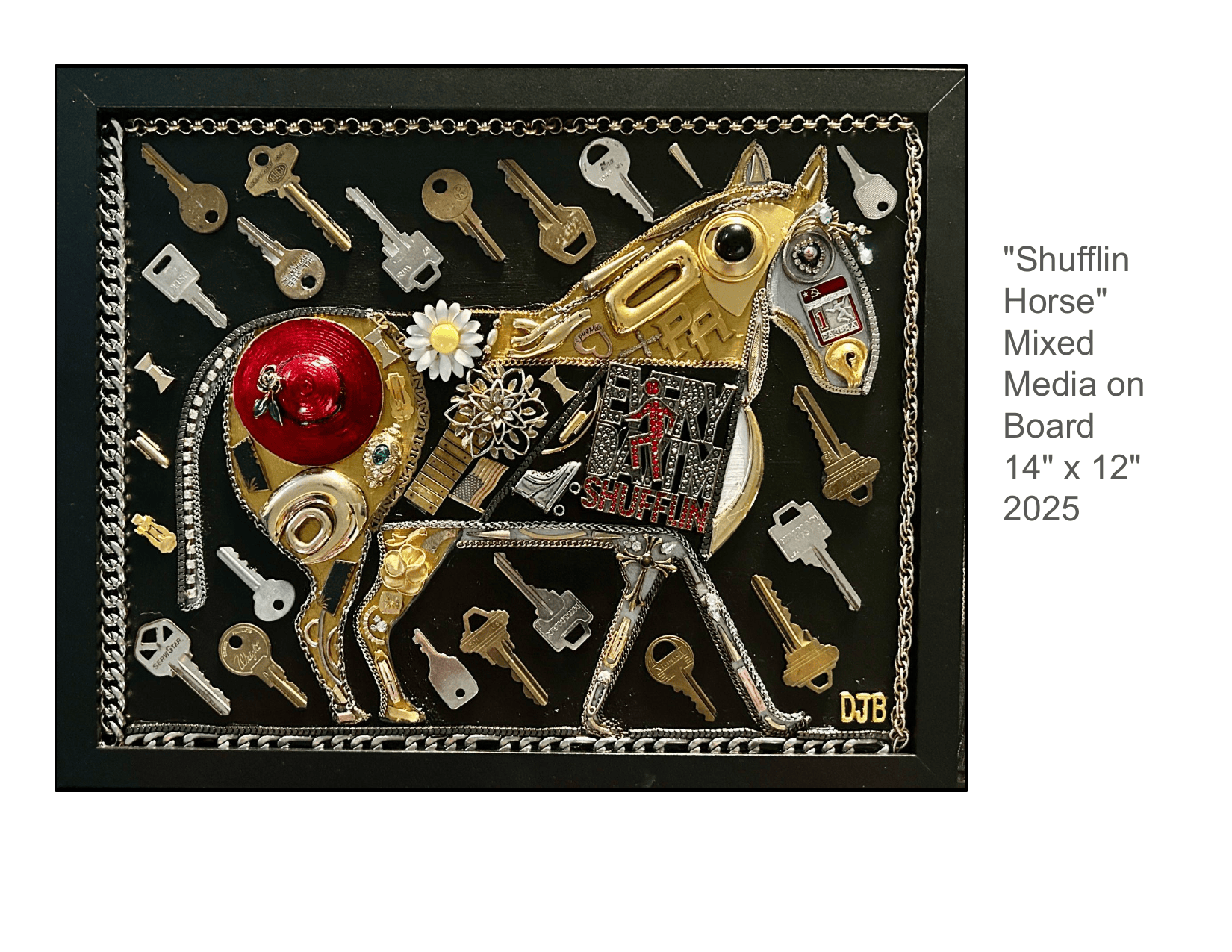 Shufflin Horse - mixed media artwork