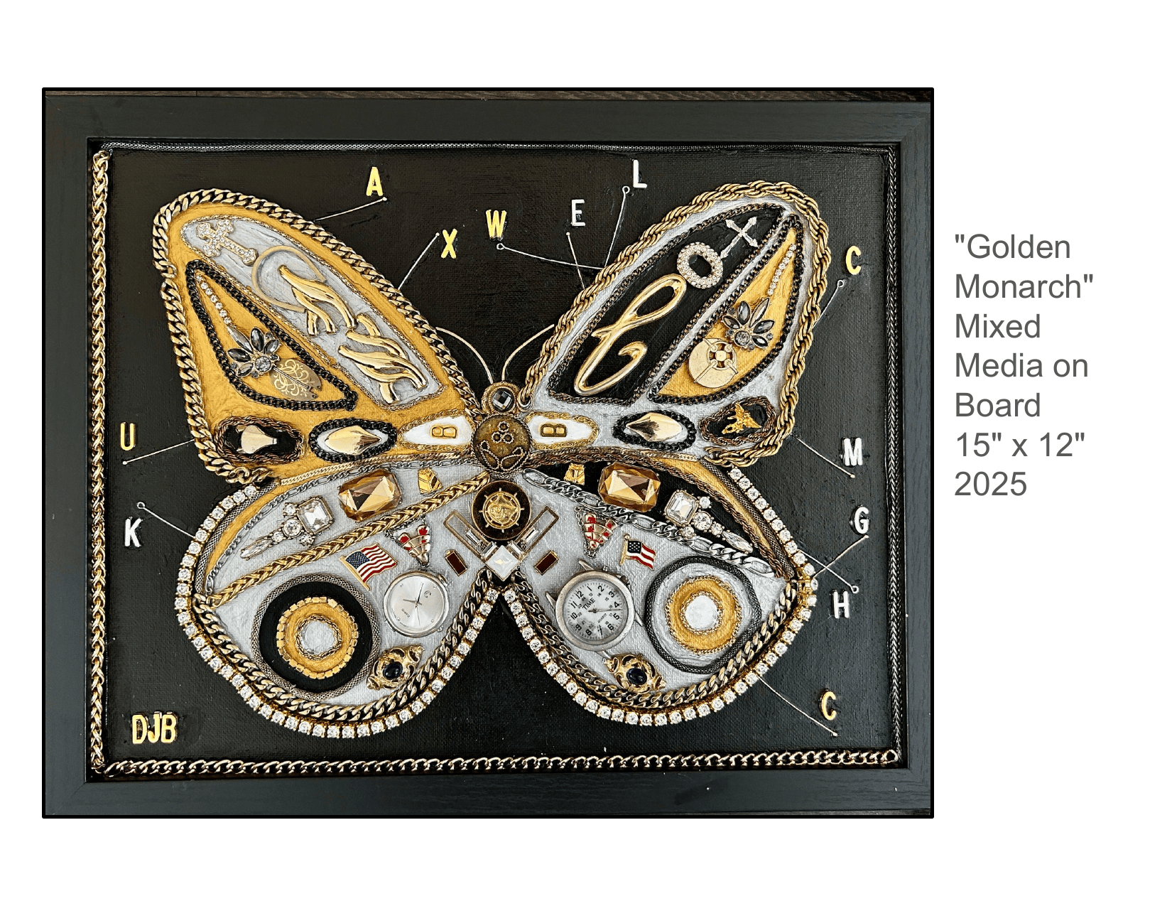 Golden Monarch - mixed media