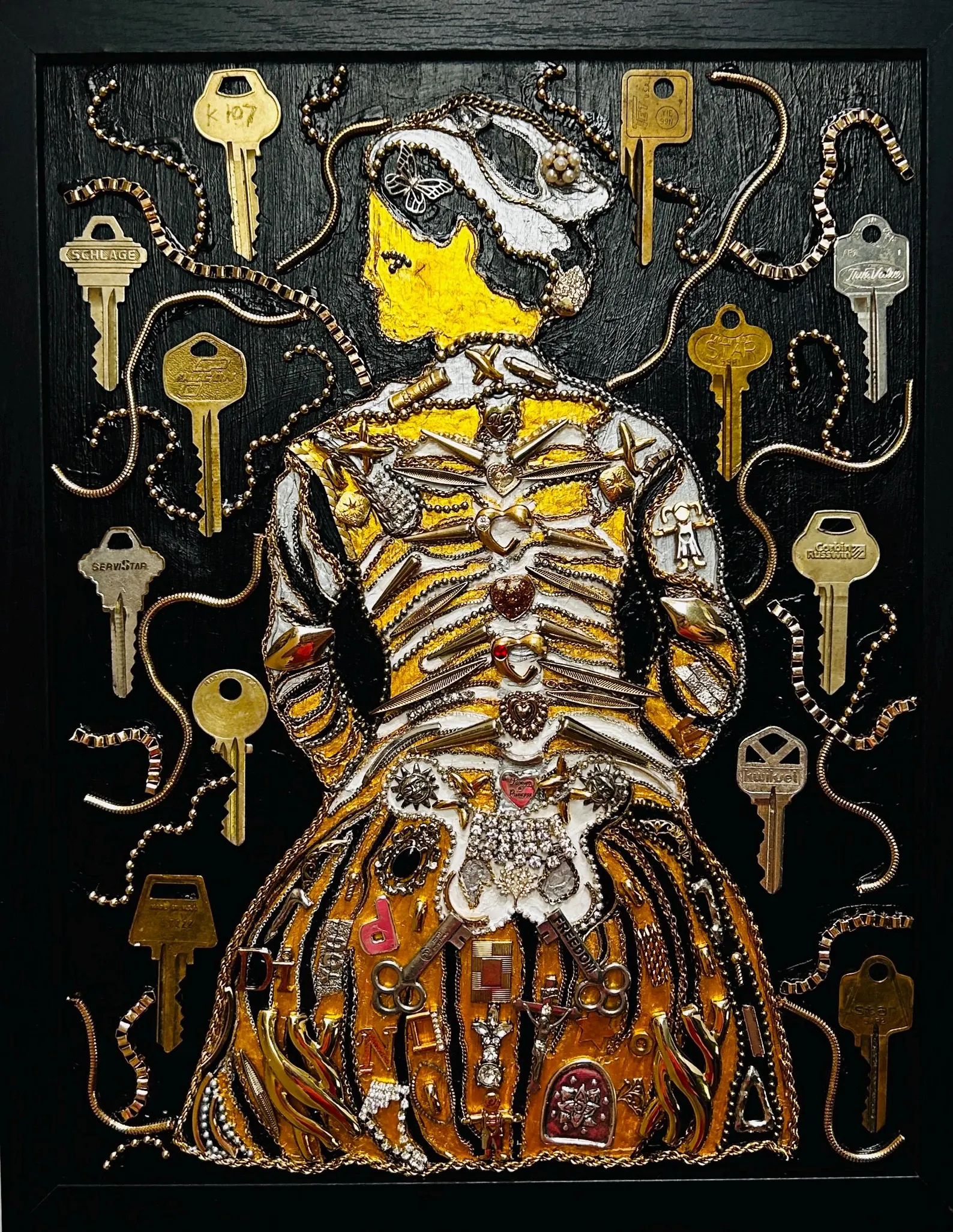 Golden Woman - mixed media art