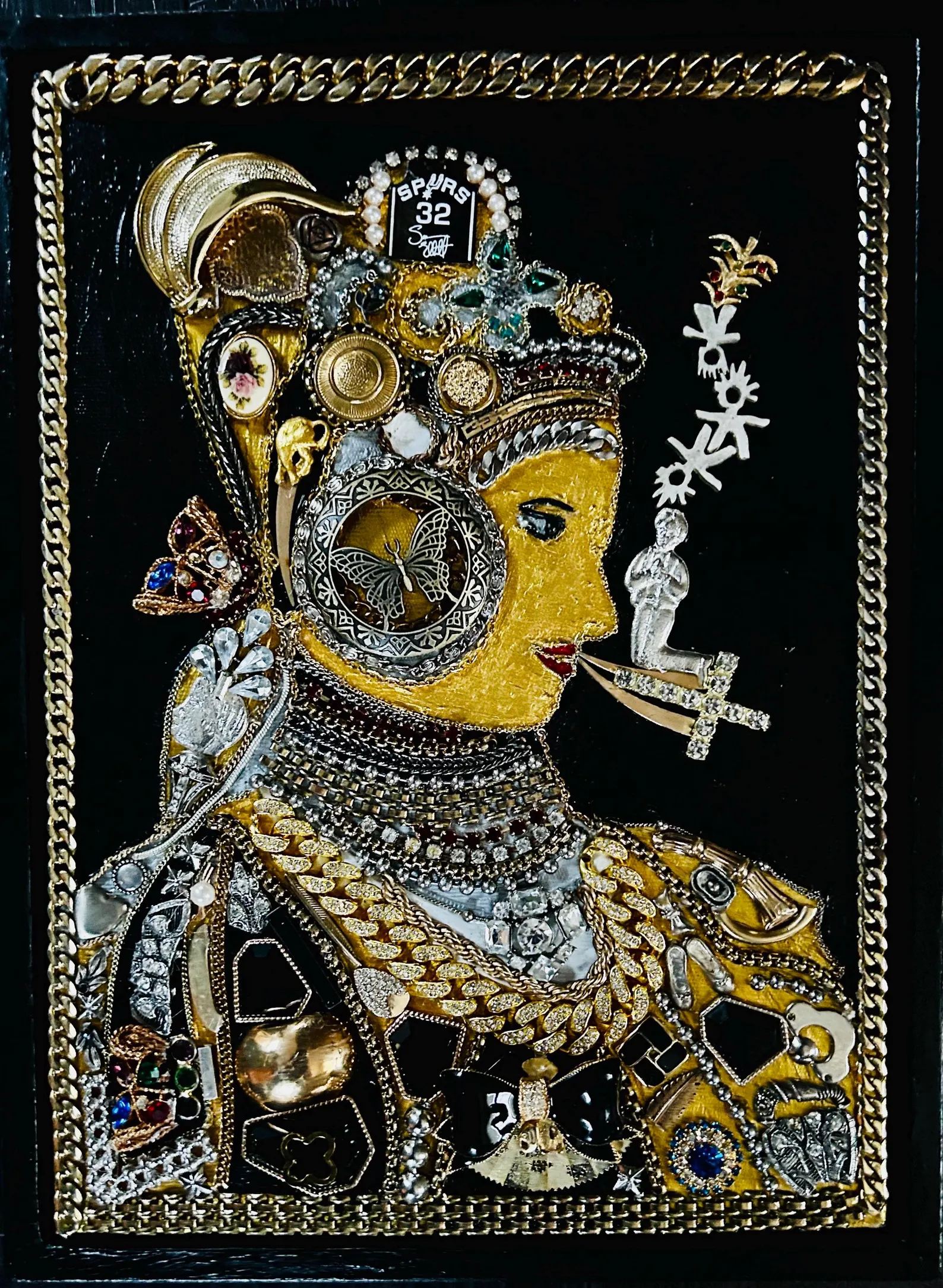 Smoking & Thinking - mixed media art